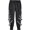 Houzhou Black Cargo Pants Men Joggers Cargo Ounsers for Men Joging Joging Hip Hop Hippie Techwear Gothic Ribbon 211013