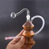 Mini Glass Oil Burner Bong water pipe10mm female smoking water Pipes Small Bubbler Bong Mini Oil Dab Rigs with glass oil bowl and hose 2pcs
