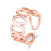 Полые цепные кольца Band Finger Женщины открытые регулируемые розовые кольца кольца уличный стиль персонализированные модные украшения Will и Sandy