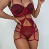 NXY Seksi Set ADULOTY kadın Erotik Iç Çamaşırı Altwire Yastıklı Asılı Boyun Sutyen Seti Kırmızı Güncelleme Jartiyer Kemer Tanga Sexy Lingerie Suit 1127