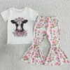 RTS Whole Baby Girls Clothes Outfits Fashion Kids Boutique Clothing Little Baby Toddler Girls Clothes Sets Bell Bottom Pants N6489657