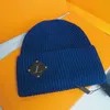 Herfst Winter Gedrukt Gebreide Hoed Designer Effen Kleur Wol Hoeden Outdoor Warm Dikke Sport Beanie Mannen Vrouwen Paar Skull Caps