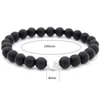 Beaded Strands Natural Stone Beads Bracelet For Men Women 8mm Lava Rock Chakra Jewelry Making Elastic Trendy Fawn22