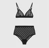 Klassieke Letter Lace Bh Set Designer Ondergoed Lingerie Pak Borduurwerk Panty Ademend Zachte Bh Knickers 2 Stuk