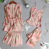 Two Piece Dress 2 Set Women Sexy Pyjamas Wireless Rimless Pajamas Lace Nightdress Silk Underwear Sleepwear Femme 2021 #A28