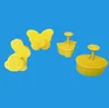 4 Unids / set Patrón de Conejito de Pascua Molde de Plástico Para Hornear Cocina Galleta Cortador de Galletas Pastelería Émbolo 3D Die Fondant Cake Decorating Herramientas SN1958