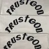 캐주얼 힙합 대형 티셔츠 Trust God Tee 남성 여성 1:1 고품질 탑스 반팔