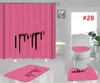 Klassieke letter bedrukte douchegordijnen set designer tapijt 4-delige set toiletbrilhoes vloermat badkamer antislipmatten sets