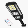 Solar Street Light Outdoor IP65 LED Garden Lamp Human Body Induction Wall Lights Waterproof Solar Red Blue Warning Remote