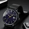 Montre-bracelets Jenises 8014 Men de style simple Quartz Leathersteel Business masculin Business Blue Cador Watches Relogio Masculino4481840