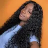 Side Part Afro Kinky Curly Wigs Ombre Blonde Lace Frontal Synthetic Wig For Black Women With Natural Hairline