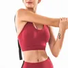 Gym Kläder Yoga Toppar Kvinnor Fitness Sport Bra med Pad High Impact Strap Crop Top Backless Vest Workout Running ActiveWear Femme