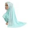 Brillant forage enveloppes Turban longue écharpe femmes musulmanes Hijabs châles chapeaux islamique arabe femme foulard foulards 165*52Cm