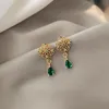 emerald earrings 14k