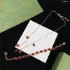 Trendy Star Crystal Necklaces Letter Pendant Bracelet Women Anniversary Party Jewelry Sets With Stamps