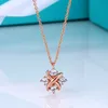 X-shaped 4-diamond Necklace Female Cross Band Diamond Pendant Clavicle Chain Same Druzy Fashion Jewelry Necklaces For Women Q0803