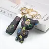 Wholesale Keychain Cute Large Bear Pattern PU Leather Keychains Car Fashion Accessories Ring Lanyard Key Wallet Rope Chain