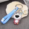 Urso Keychain Saco de Estudante Saco de Escola Ornament Corrente Chaveiro Criativo Pequeno Presente Chave Toy Jóias Atacado Pingente Violência Acrílica G1019