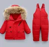 2021 Winter Jackets for Boys Kids Snowsuits Girl Duck Down Coat Natural Fur Outerwear Children Warm Overalls Baby Jumpsuit