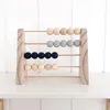 Natural Wooden Abacus With Beads Kids Room Desktop Decor Baby Early Learning Eonal Toys Girl Boy Craft Ornament Gifts 220309