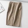 Kobiety seksowne miękkie skórzane ołówek PU Midi jesienne pakiet pakiet Damowe Opakowanie