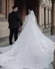 Robes de mariée princesse cristaux robes de mariée avec surjupe 2022 hors de l'épaule manches longues avec 3D dentelle florale appliques robes de mariée