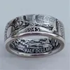 silver coin ring mens