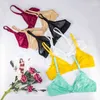 NXY sexy setSexy see-through mesh ladies wire free bra set mint green lemon yellow summer refreshing lingerie bra+thong underwear 1129