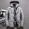 Aşağı Parka Ceket Erkekler -30 Derece Kış Kalın Sıcak Beyaz Ördek Ceketler Kapüşonlu Rüzgarlık Parkas Hombre Ceket Boy M-4XL 210916