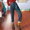 Femmes Vintage rayé Shorts pantalon dame taille haute sertissage mince fille Streetwear femme rayure étudiants mode 210722