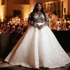 Afrikaanse plus size trouwjurken zien thru kant applique bruidsjurken Personaliseer lange mouw lente vestido de novia