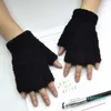 Guanti a cinque dita per adulti mezzo pile Coral Finger lavorato a maglia per uomo e donna calore invernale senza dita