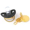 Pacifiers# مخصصة أي اسم Gold bling pacifier مع سلسلة سلسلة BPA Free Dummy 7 ألوان متوفرة هدية استحمام الطفل المثالية