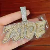 Neue trendige DIY benutzerdefinierte Name Brief Anhänger Halskette Gold Silber Farbe Bling Iced Out CZ Buchstaben Anhänger mit 3 mm 24 Zoll Seilkette 308S