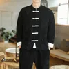Herenjacks Neploha Chinese stijl jaspak massieve kleur vintage jassen lange mouwen klassieke tops 2021 mode mannelijke kleding