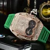 Diamond Watch for Männern alle verfristet Herren Uhren Quarz Bewegung Gummi -Gurt einzigartige Designkleid Armbandwatch Lifestyle wasserdicht W1906560