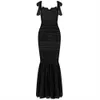 OCSTRADE Bandaż Dress Przyjazd Długi Maxi Bodycon Kobiety Lato Sexy Koronki Black Party Club Stroje 210527