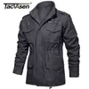Tacvasen 육군 필드 재킷 남자의 군사 면화 후드 코트 파카 녹색 전술 제복 윈드 재킷 사냥 의류 Overcoat 211126