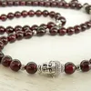 Colar de Mala ou Pulseira 6mm Garnet Yoga Presente Buddha Garnet Wrap Wrap Pulseiras