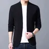 Sweater Cardigan Lana de hombre soltero Simple Simple Color Solid Color Estilo Punto Punto Flojo Abrigo Tamaño Asiático M-4XL 220105