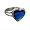 Temperature Sensing Heart Ring Changing Color Charm Mood Rings Cluster for Women Fashion Jewelry Will and Sandy