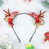 Accessoires pour cheveux Bandeau en bois de cerf rouge Plume Cloche Baie Jour de Noël Émission de carte pour enfant