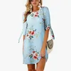 Femmes robes d'été Style Boho imprimé fleuri en mousseline de soie robe de plage tunique robe d'été en vrac Mini robe de soirée robes grande taille 5XL