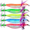 Высокое Качество 5 Цвет 10 см 8.1G Squid Jigs Salmate Рыболовные приманки 5 ШТ. Креветки Креветки Светящиеся для каракатицы Осьминог Рыболовные приманки