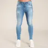 Jeans skinny elastici da uomo 2021 Pantaloni a matita stretch tinta unita Streetwear Jeans da uomo in denim nero blu Pantaloni da jogging da cowboy186V
