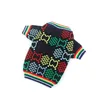 Rainbow Color Pet Dog Sweter Kolorowe List Drukowane Dzianiny Płaszcze Zimowe Ciepłe Sporty Odzszenia