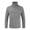 Klassisk jultröja S-3XL Stor och hög storlek Herrtröjor Slim Fit Turtleneck Twisted Stickad Pullover Streetwear