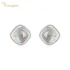 Stud Vinregem 100% 925 Sterling Silver Labradorite Gemstone Birthday Party Vintage Studs örhängen för kvinnor Fina smycken gåvor