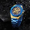 Nuevo reloj para hombres Nuevo reloj de negocios de lujo Hombres Impermeable Azul Oro Dial Relojes Moda Reloj Masculino Reloj de pulsera Relogio Masculino Q0902