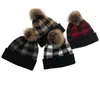 Dorośli Gruby Ciepły Kapelusz Zimowy Dla Kobiet Soft Stretch Cable Knitted Pom Pom Poms Kapelusze Kobiet Skullies Czapki Dziewczyna Ski Cap Caps 9302 Pozycja